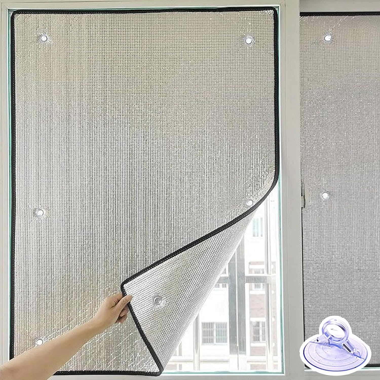 100% Total Blackout Window Film,7mm Thickness Aluminum Foil Insulation Foil,Radiator Reflective Foil,Sun Protection Privacy Window Film,UV Block Heat Control Film,No Glue (24"x31")