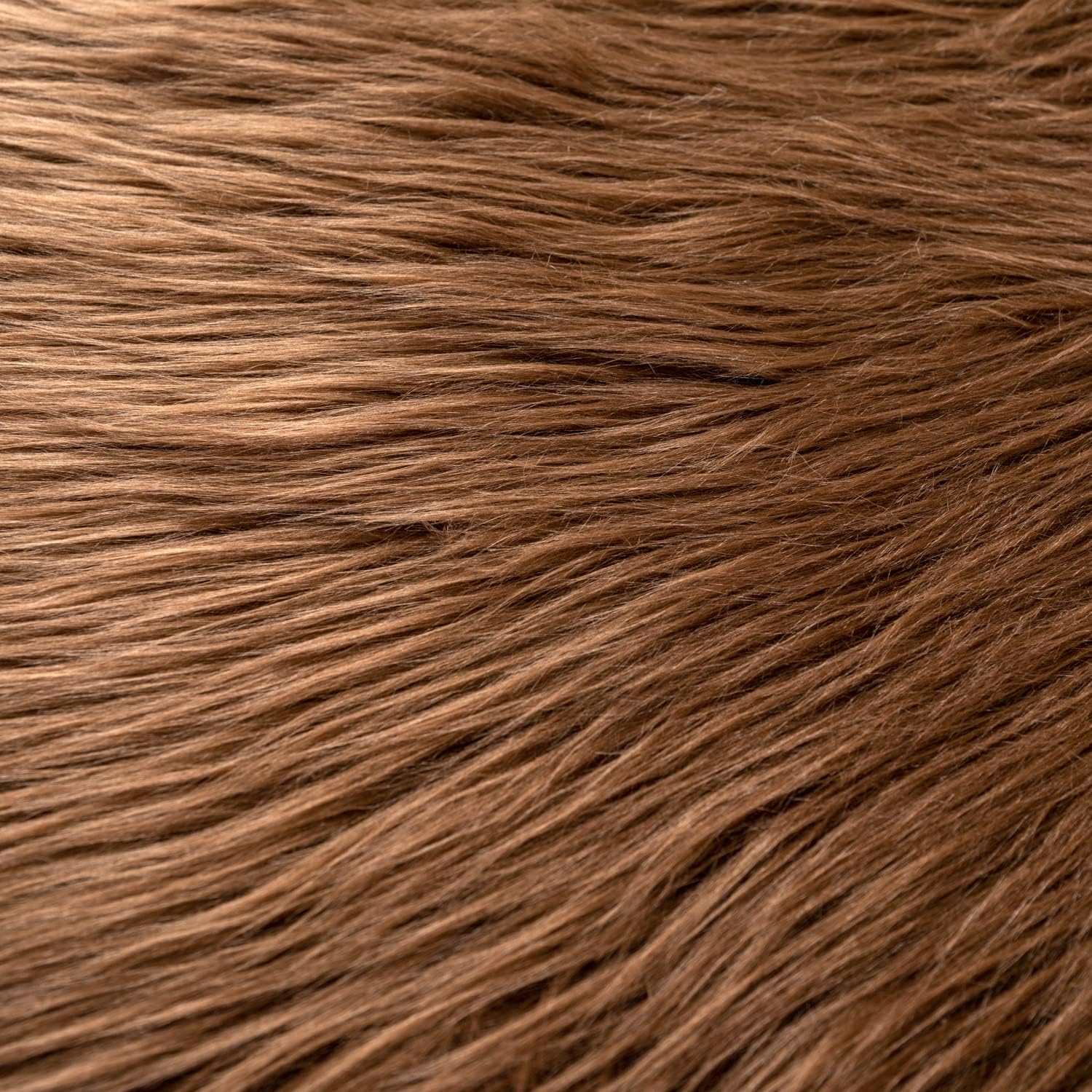 Faux Fur Fabric for Crafts, Gnomes, Animal Costumes, Cushions, Decorations Brown 10x10in
