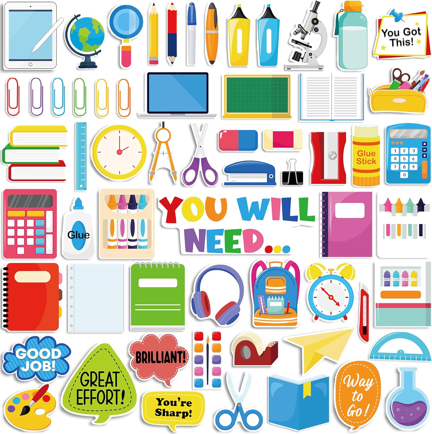 61PCS Classroom Must Haves Magnets: You Will Need Magnetic Management Tools Back to School Supplies for Teacher Student, Elementary Whiteboard Decor