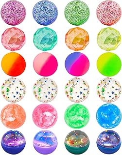 24 Pieces Bouncy Balls 32mm Bounce Balls 6 Styles High Bouncing Balls Toys for Kids Party Favors Birthdays Gift Classroom