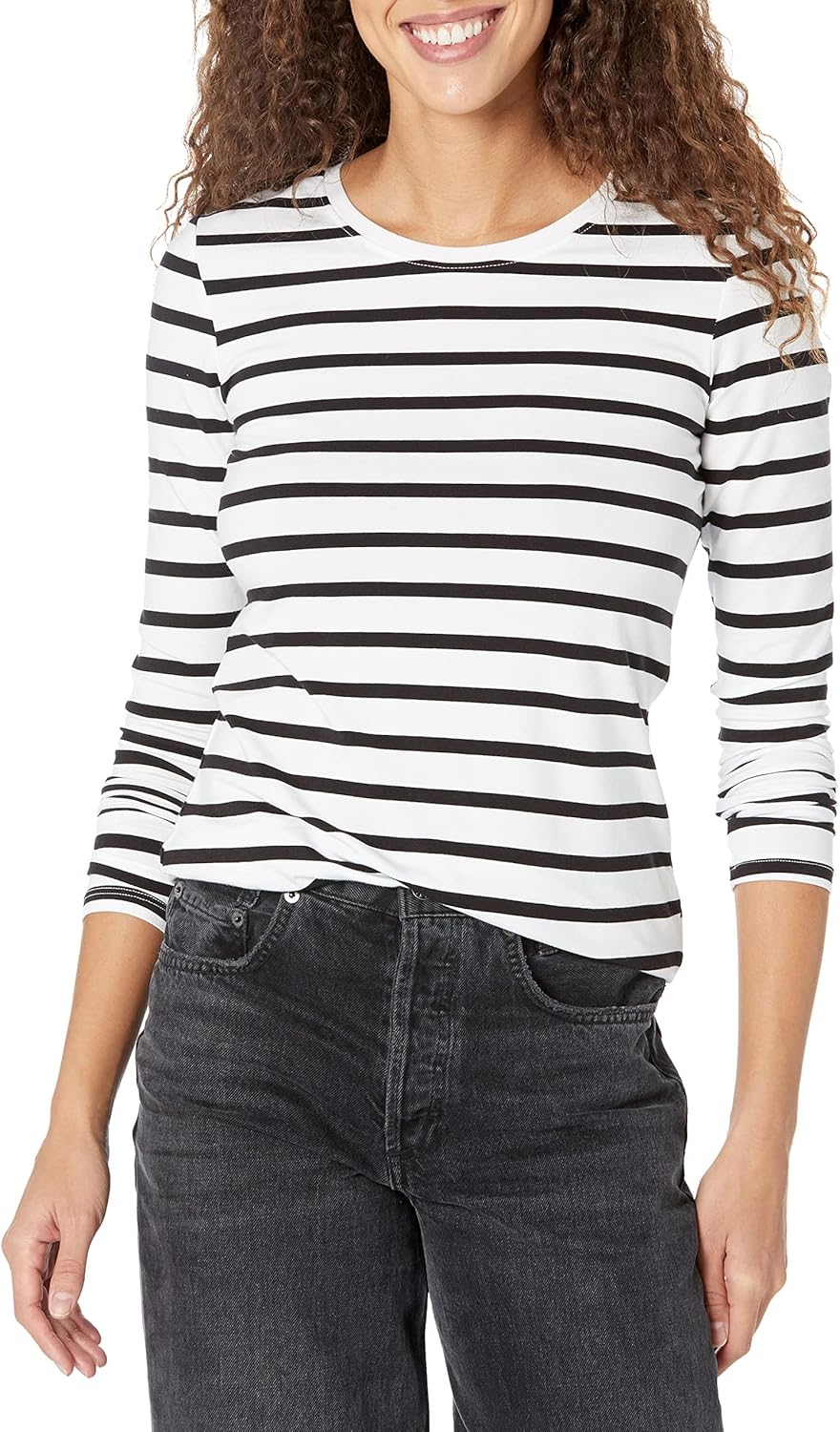 Amazon Essentials Women's Regular-Fit Long-Sleeve Crewneck T-Shirt (Available in Plus Size)