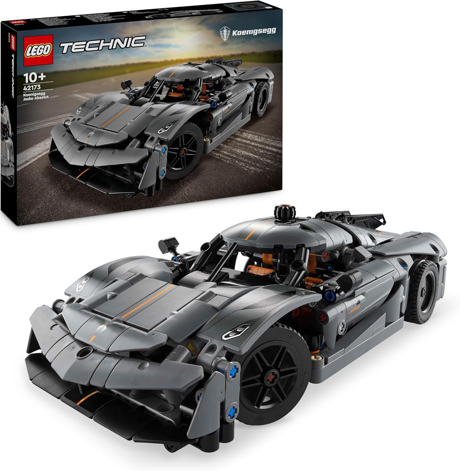 LEGO Technic Koenigsegg Jesko Absolut Grey Hypercar, Race Car Building Toy Set for Boys, Girls & Kids Aged 10 Plus, Buildable Vehicle Model Kit, Introduction to Engineering, Birthday Gift Idea 42173
