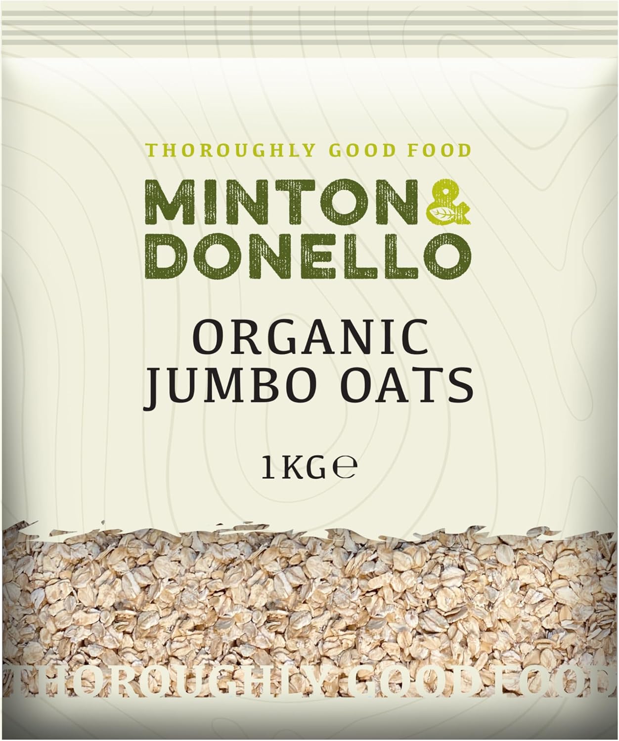 Mintons Good Food Organic Jumbo Oats 1Kg Home Compostable Packaging - Eco Friendly - Plastic Free