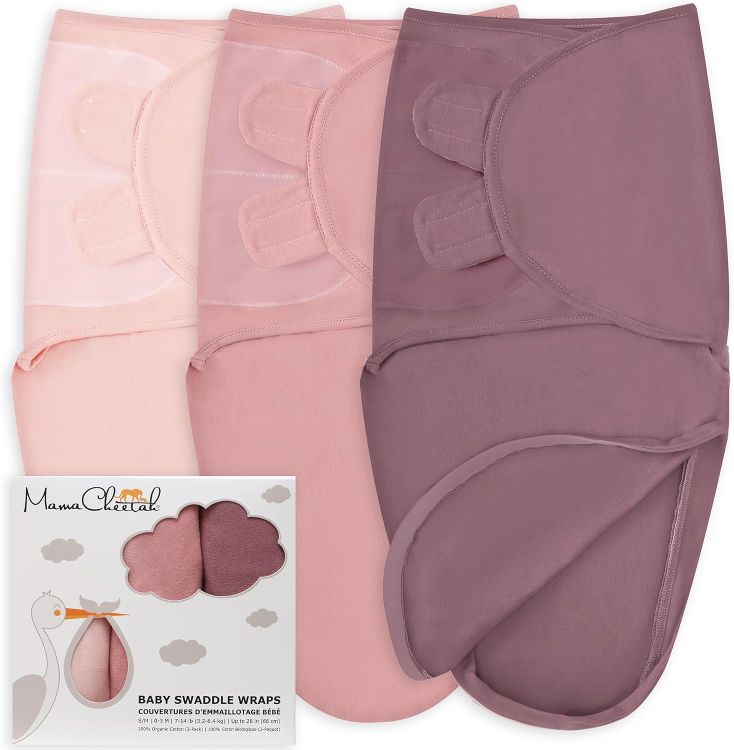 Mama Cheetah Baby Swaddle Blanket with Zipper, Newborn Swaddle Sack for 3-6 Months, Easy Change Zipper