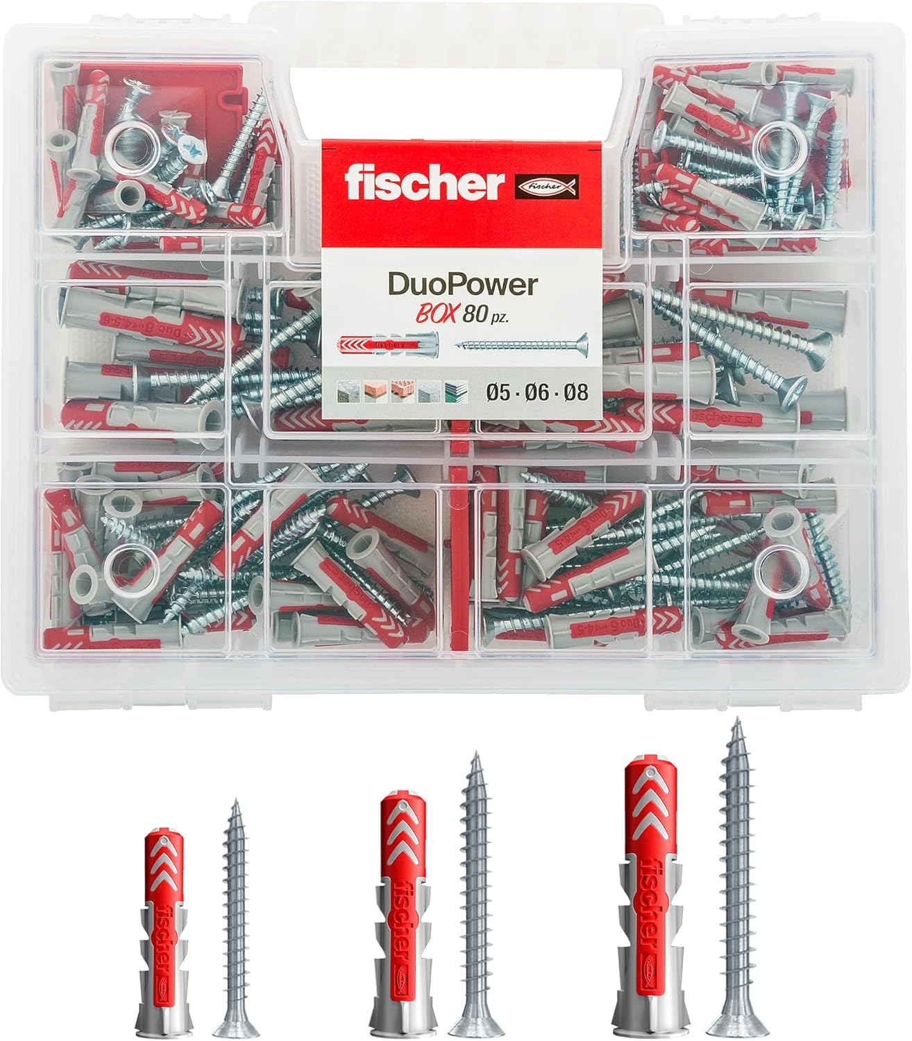 Fischer 544546 Duopower Universal Dowels Kit with Screw, ‎Transparent