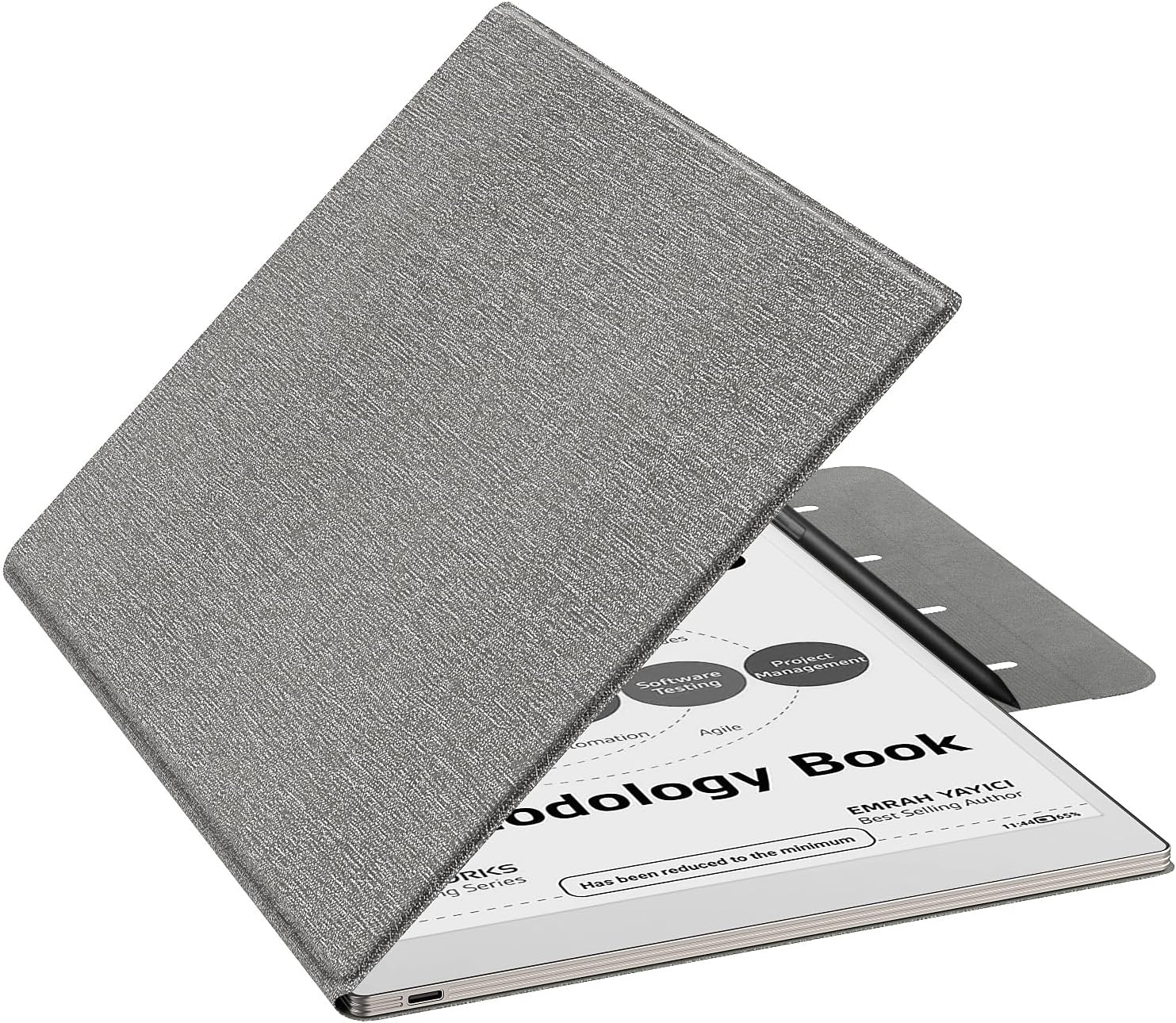 MoKo Case for Remarkable Paper Pro 2024 11.8", Lightweight Ultra-Thin Magnetic Case with Wide Pen Protective Clasp, Auto Sleep/Wake for Remarkable Pro 11.8", Denim Gray