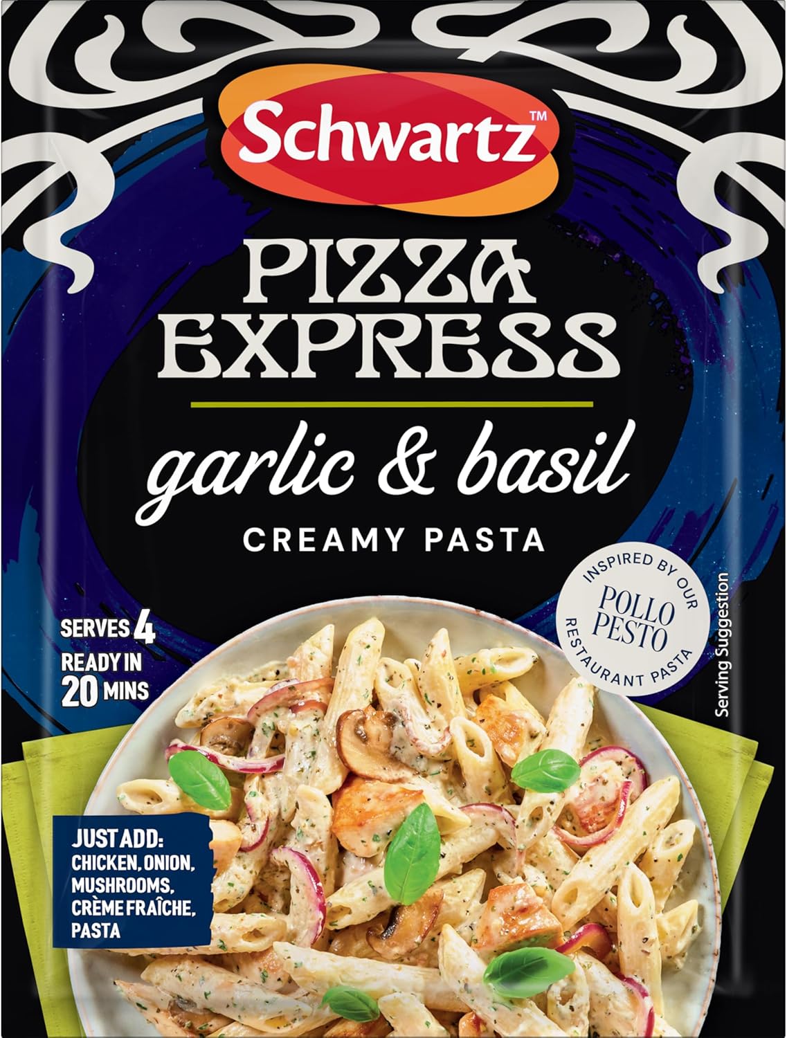 Schwartz x Pizza Express Garlic and Basil Creamy Pasta Recipe Mix, 35g