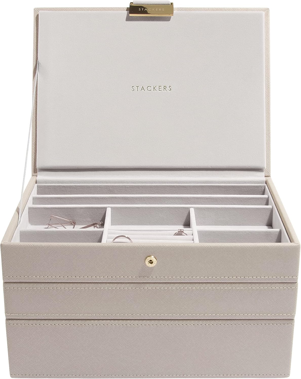 Stackers Taupe Classic Medium Jewellery Box, Set of 3