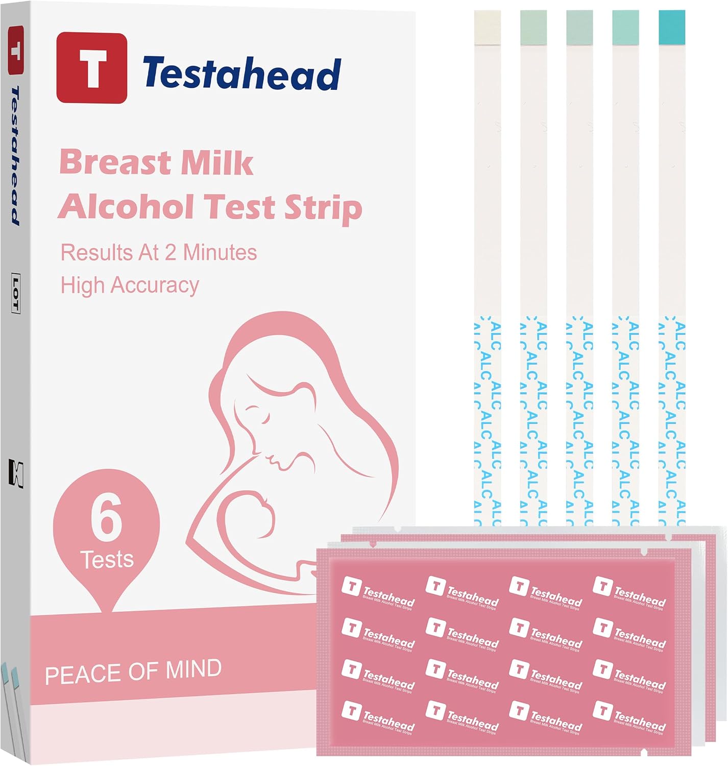 Breast Milk Test Strips – Alcohol Test Strips for Breastfeeding Moms – Rapid & Accurate Alcohol Detection in Breast Milk – Easy-to-Use, 6 Count – Safe for Nursing Mothers