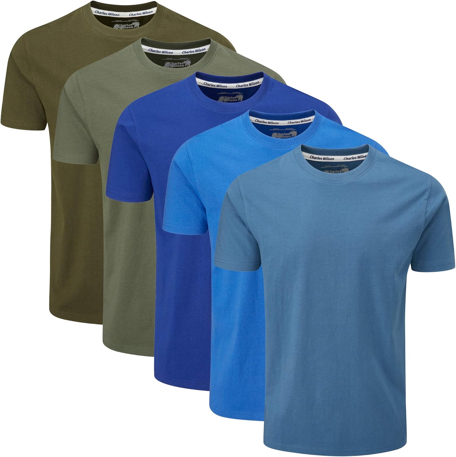 Charles Wilson Men's 5 Pack Crew Neck T-Shirt