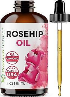 Premium Nature Rosehip Oil For Face Oil for Women, Rosehip Seed Oil Pure Cold Pressed Unrefined Oil For Hair and Nails Skin Care Moisturizer, Rose Hips Face Oils and Serums 4oz