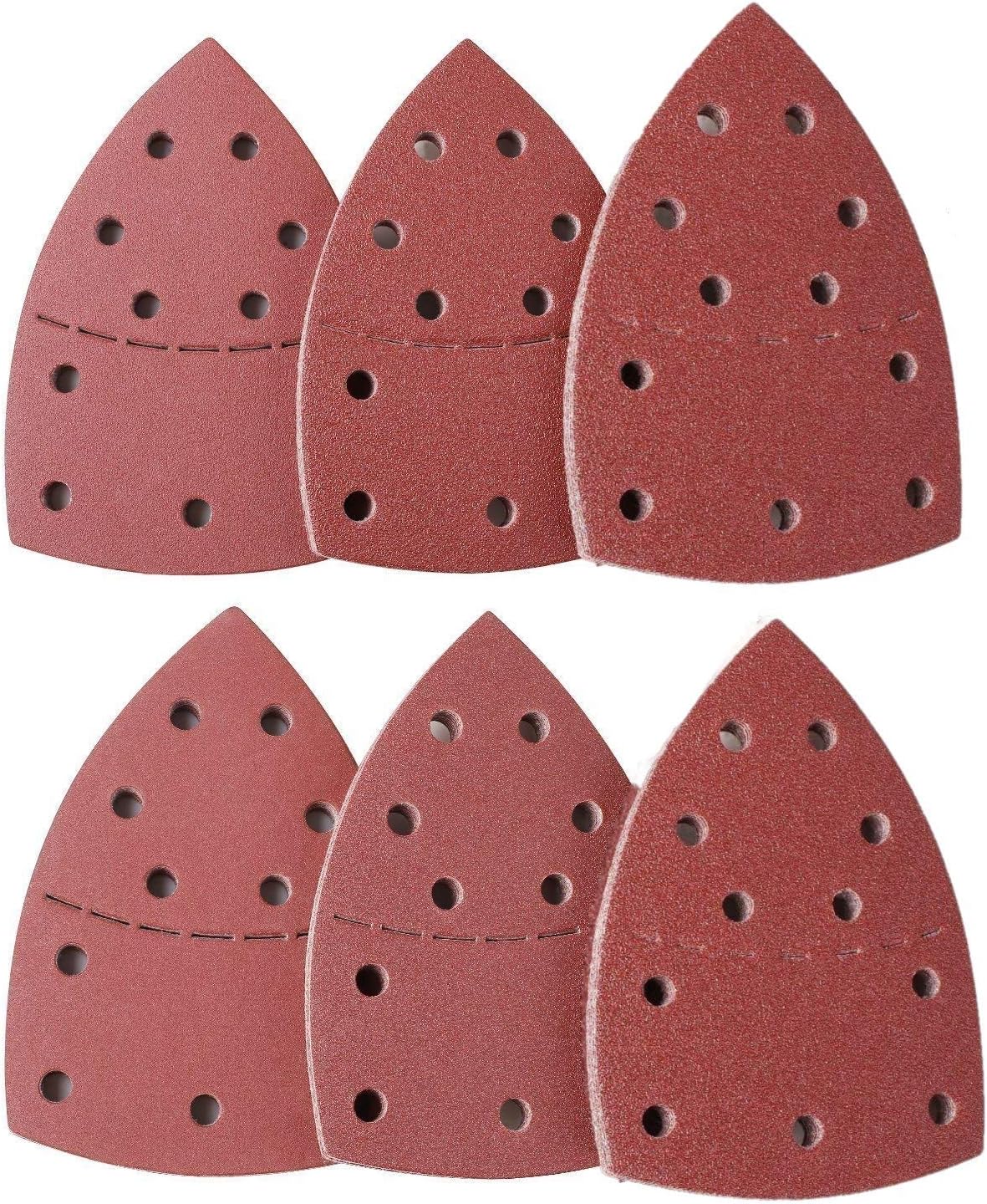 LATERN 60Pcs Sanding Sheets, 40/60/80/120/180/240 Grits Hook and Loop Mouse Sander Pads Sander Paper for Bosch Multi-Sander PSM 100A, PSM 200 AES, PSM 18 and All Oscillating Multi-Tool (15 x 10cm)