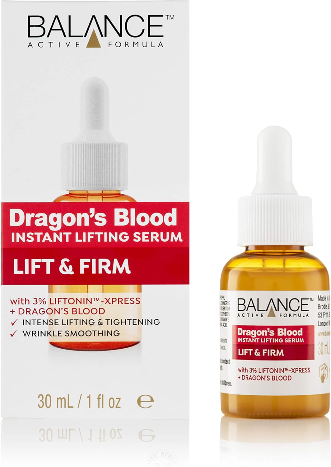 Balance Active Formula Dragon's Blood Instant Lifting Serum (30ml) - Lightweight & Non-Greasy Serum Firmer Looking Skin And Reducing The Appearance Of Wrinkles