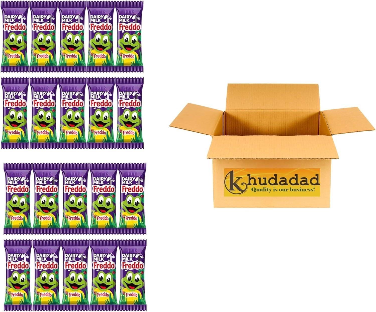Dairy Milk Chocolate Bars 18g | Freddo Frog Milk Chocolate Bars | Bulk Chocolate Treats | Party Bag Fillers, Gifts & Snacks (20x Cad DM Freddo Bars 18g)