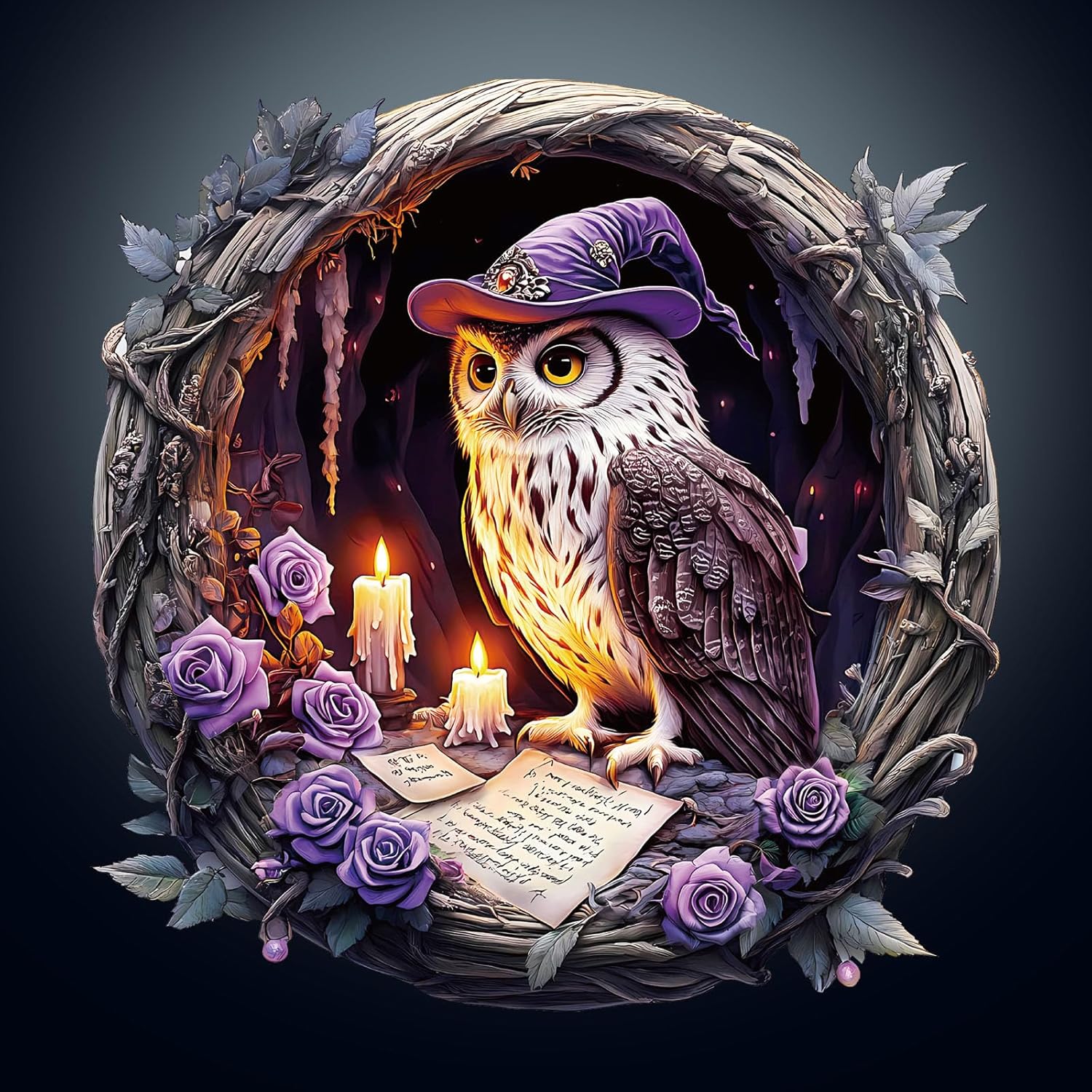 Wooden Puzzle for Adults-3D Visual Effect Witch Owl Wooden Puzzle Unique Shape Advanced Wooden Jigsaw Puzzle for Adult, Best Birthday Gifts,Halloween Challenge Craft (M-11.4 * 11.1in-200pcs)