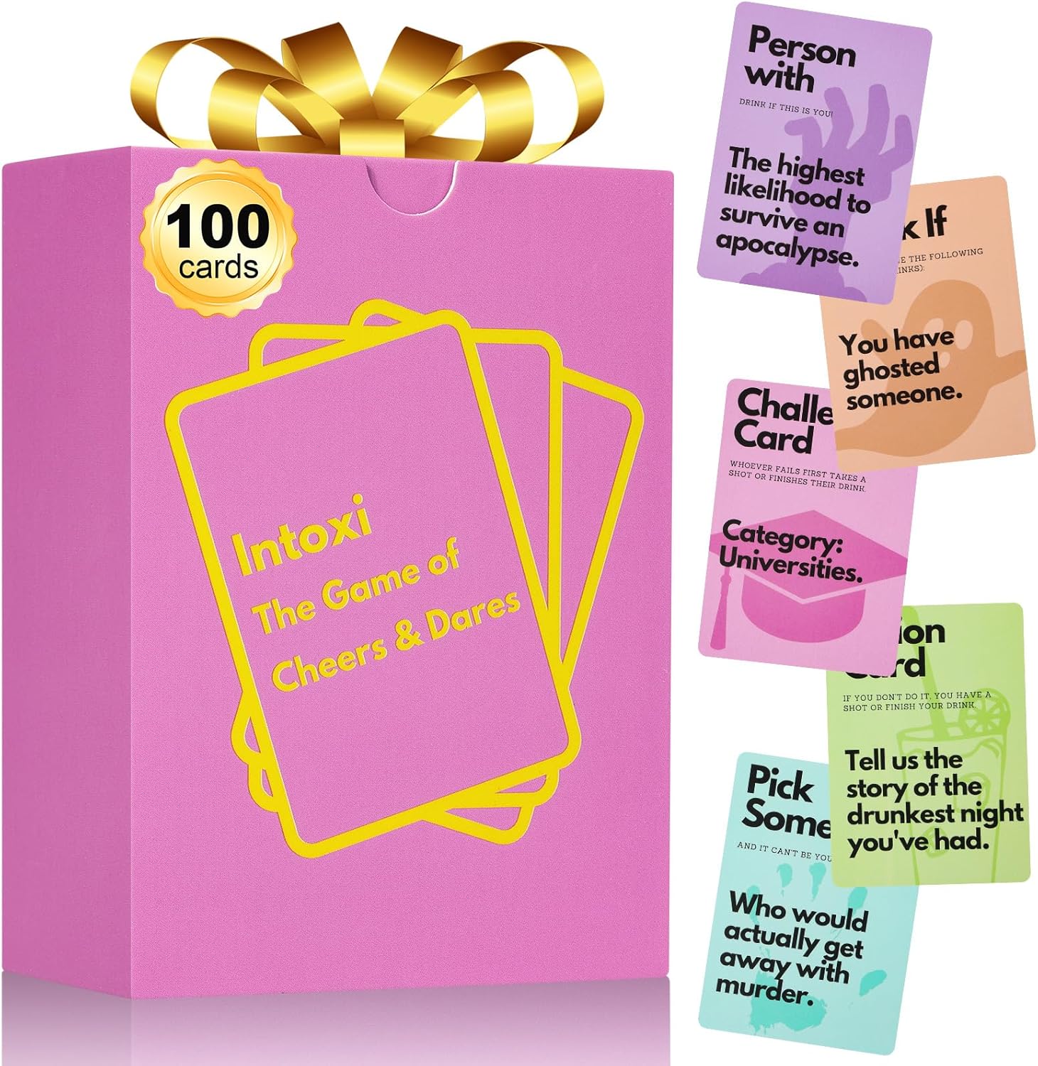 Drinking Card Games for Adults, Fun Adults Drinking Games with 100 Cards, Great for Game Night & Parties, 21st Birthday Gift & Bachelorette Party Games, Age 21+