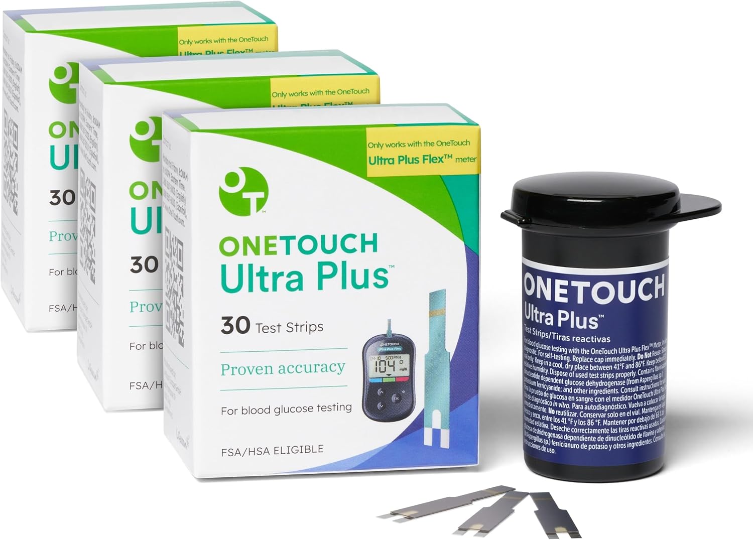 OneTouch Ultra Plus Diabetic Test Strips - 90 ct (Only Works with OneTouch Ultra Plus Flex Blood Sugar Meter)