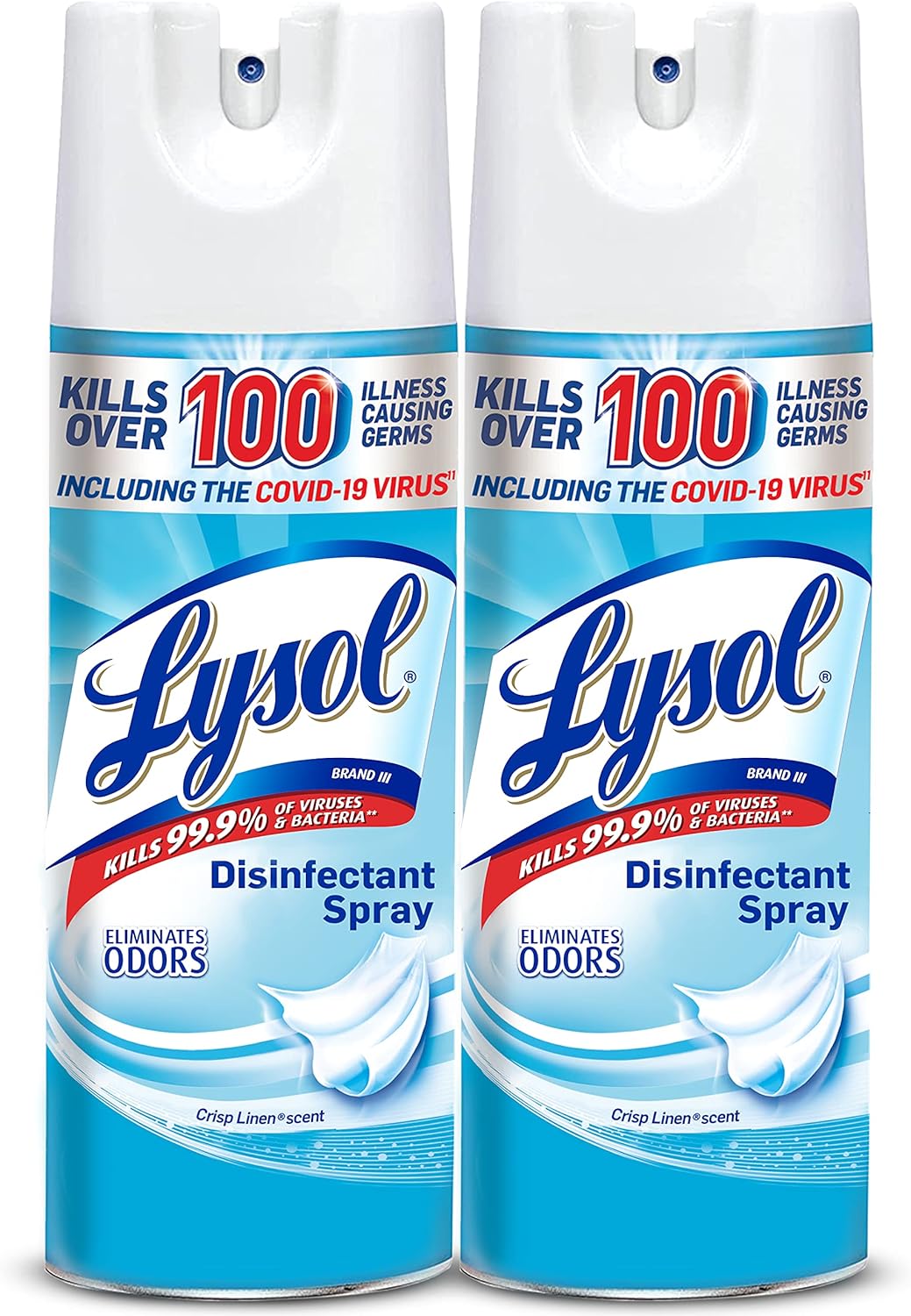 Lysol Disinfectant Spray, Sanitizing and Antibacterial Spray, For Disinfecting and Deodorizing, Crisp Linen, 12.5 Fl Oz (Pack of 2)