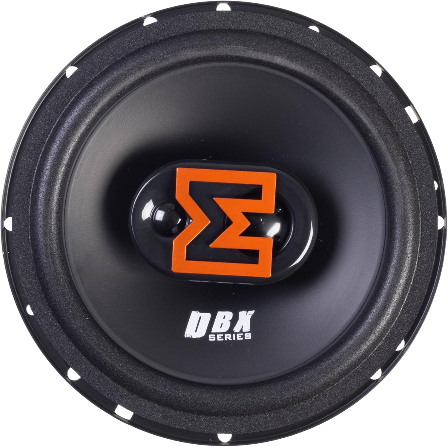 EDGE EDBX6 6.5” inch (16.5cm) 3 way Coaxial speaker - 90/180 W, Black and Orange. Includes Grilles, Sold in Pairs