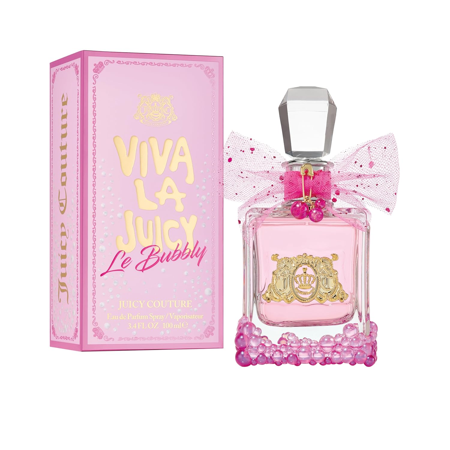 Juicy Couture Viva La Juicy Le Bubbly Eau De Parfum, Luxury Women's Perfume with Notes of Champagne Inspired Pink Berries, Gardenia, Jasmine & Amber - Fruity & Sweet, EDP Spray