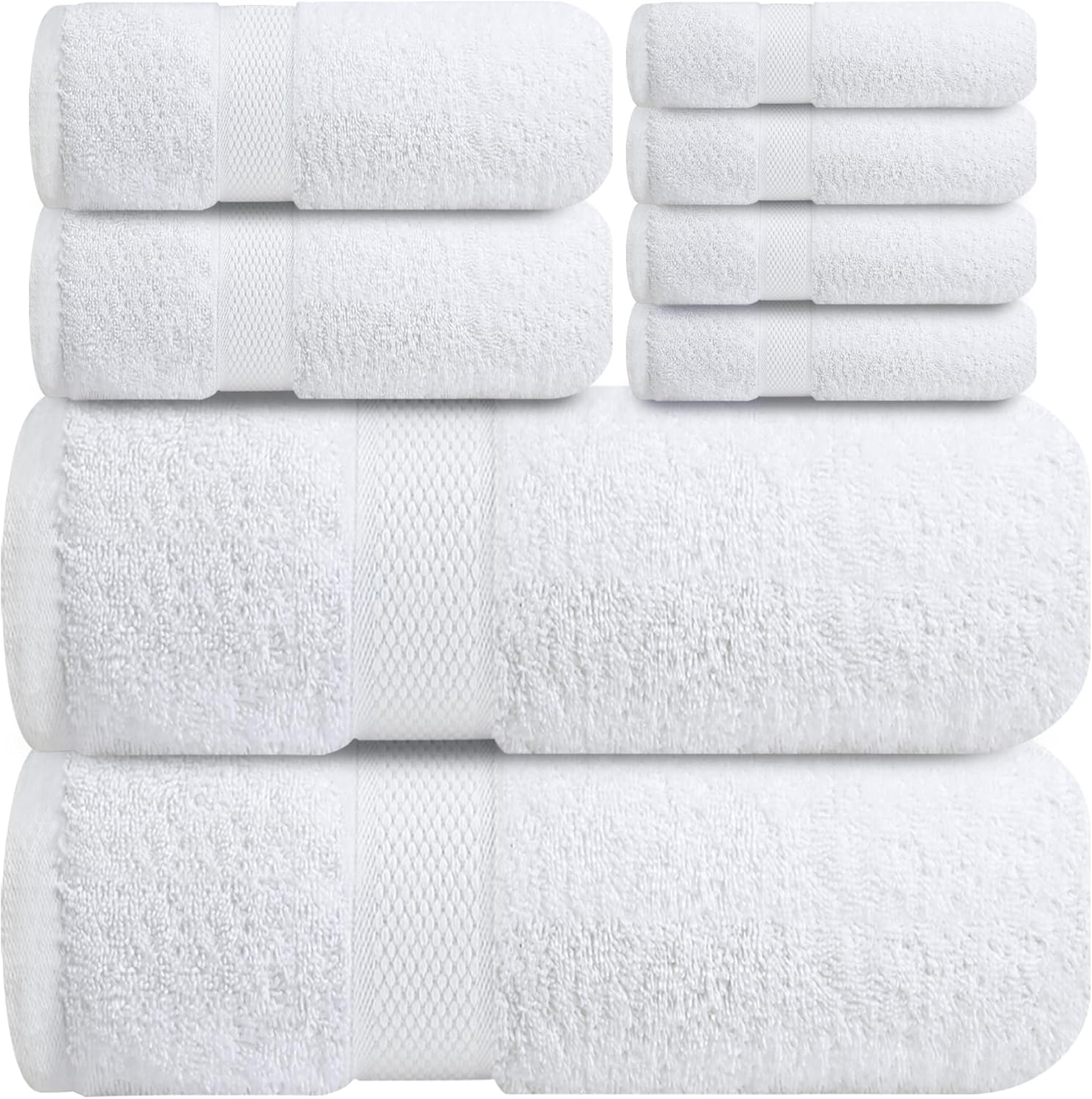 Infinitee Xclusives Premium Bath Sheets Towels 2 Pack Extra Large Bath Towels 90x180cm 100% Soft Cotton, Absorbent Oversized Bathroom Towels, Hotel & Spa Quality Towel (Brilliant White, Towel Set)