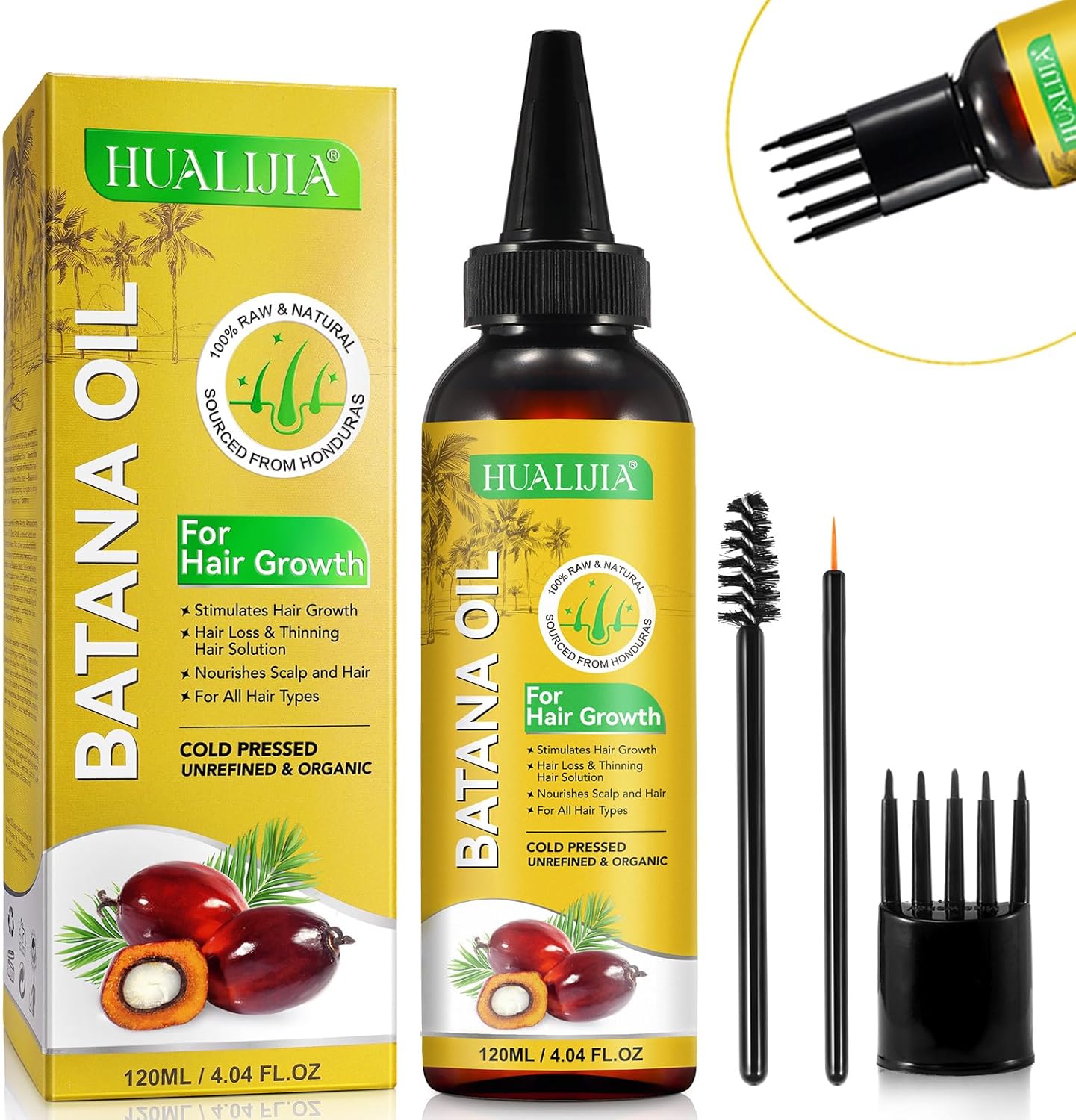 Batana Oil for Hair Growth (120ml), Raw Batana Oil Organic from Honduras - Anti Hair Loss and Repair Damaged Hair, Suitable for All Hair Types