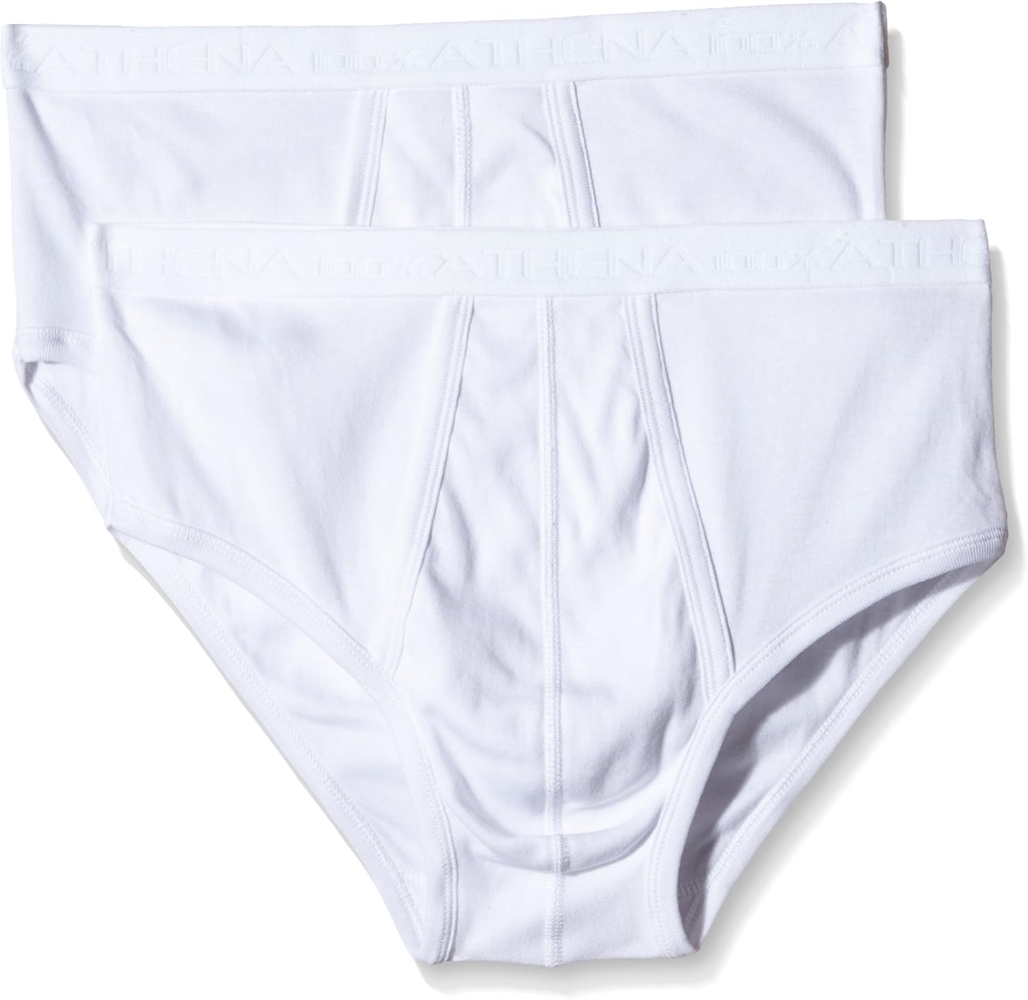 ATHENA Men's Organic Cotton High Waisted Open Briefs Slip (Pack of 2)