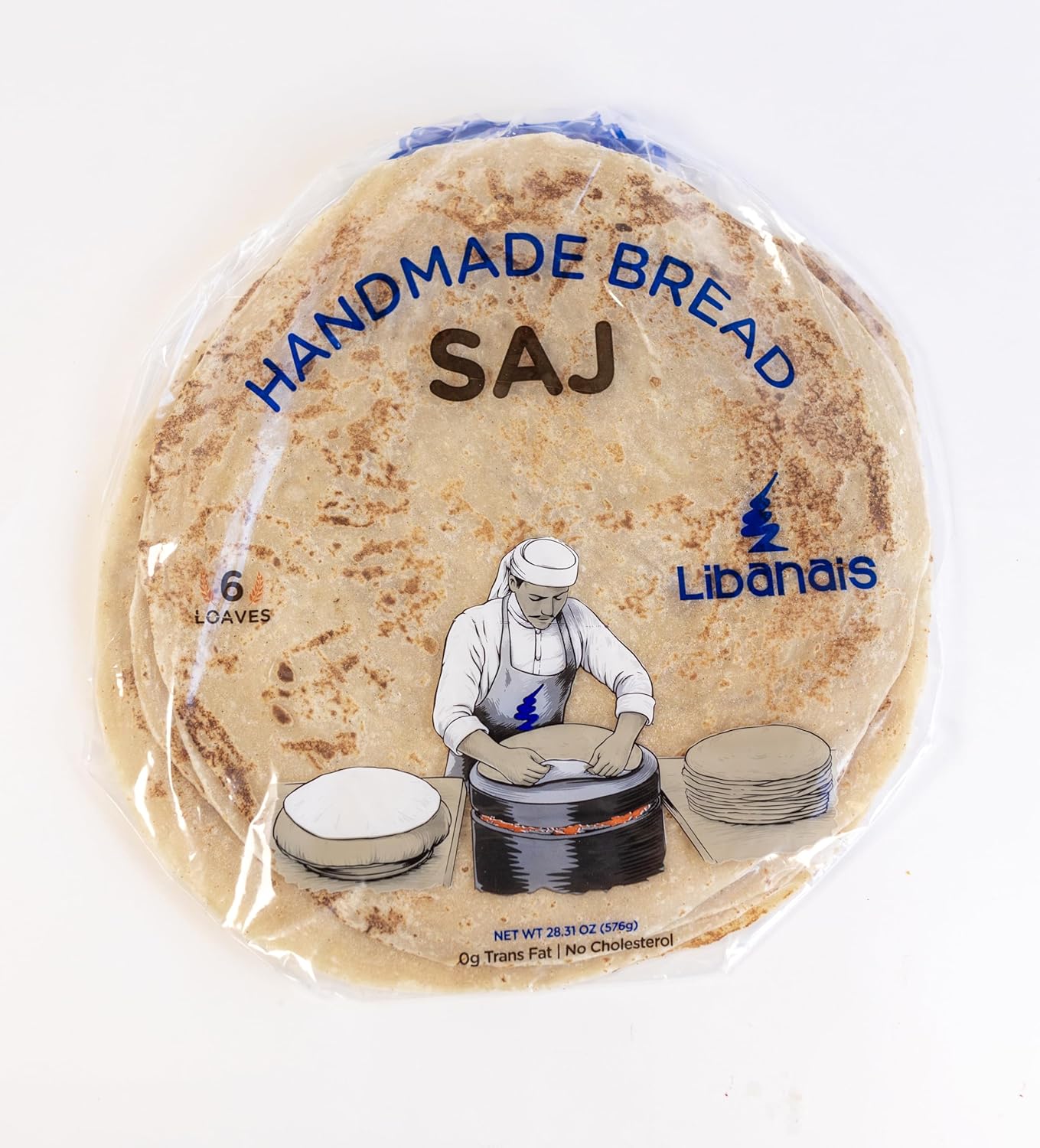 Libanais Authentic Handmade Saj/Lavash/Shrak/Markouk thin flatbread Bread, Vegan, Kosher, Halal, 2 Pack, 6 loaves per pack (12 Saj loaves). Freshly Made Daily!