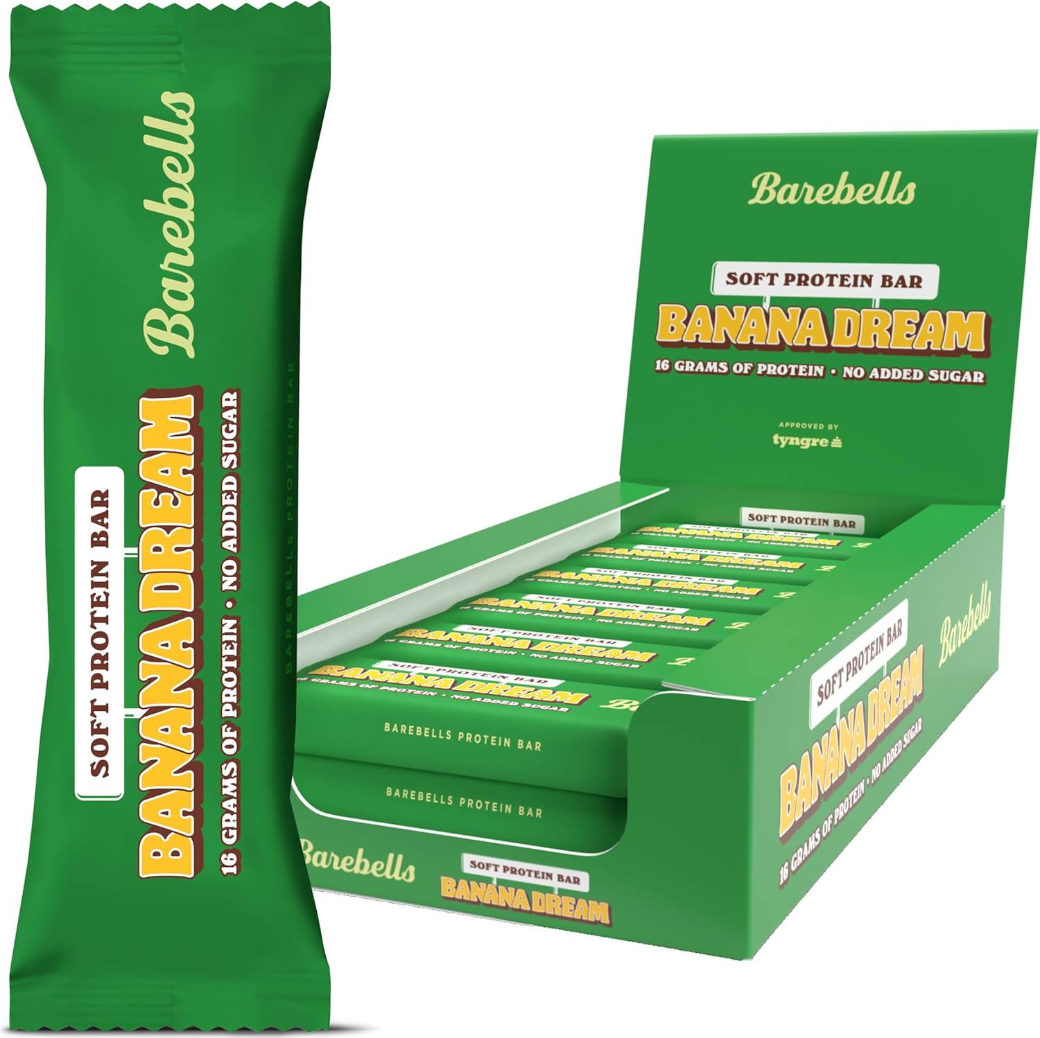 Barebells Soft Protein Bars | 16g protein Healthy Snacks, Protein Snacks for Breakfast, Sugar Free Chocolate, Low Carb – 12 x 55g (Banana Dream)