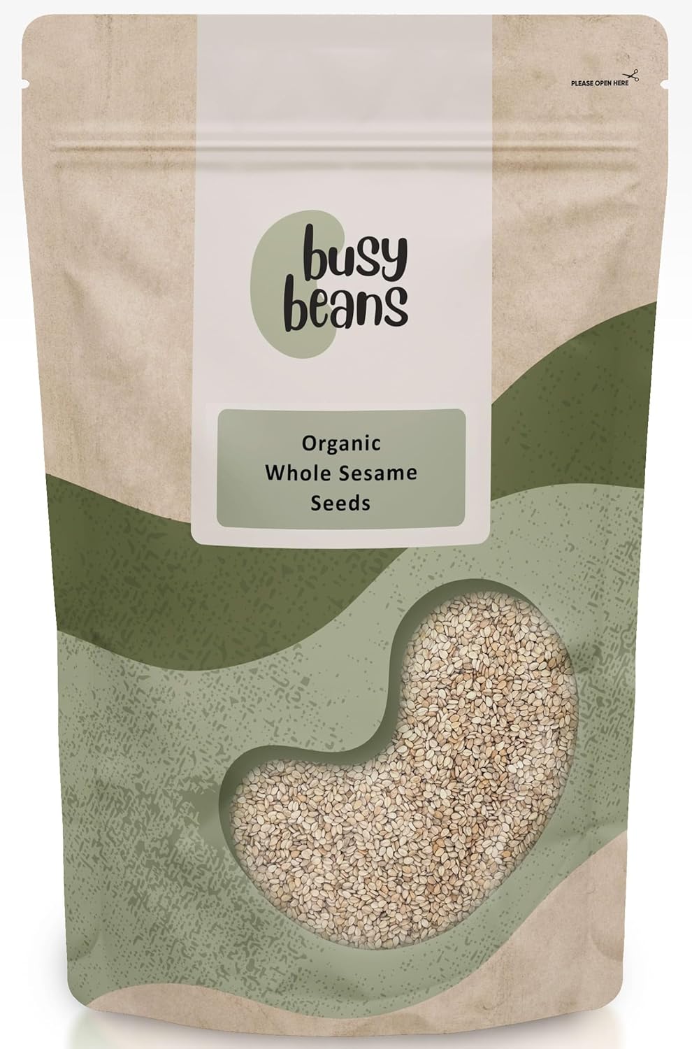 Organic Natural Sesame Seeds (Unhulled) - Certified Organic - by Busy Beans Organic (1kg)