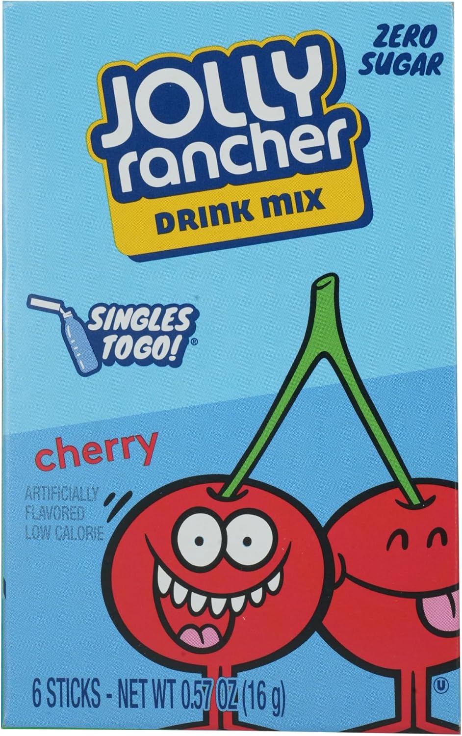 Jolly Rancher Cherry Flavour Sugar Free Singles To Go Drink Mix 6 Stix Pack 16g
