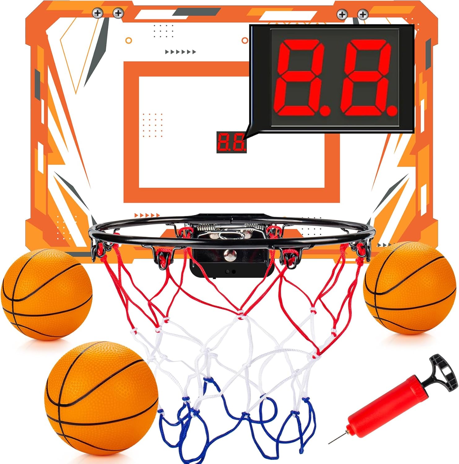 Door Basketball Hoop for Kids and Adults, 1 Pack(Orange)