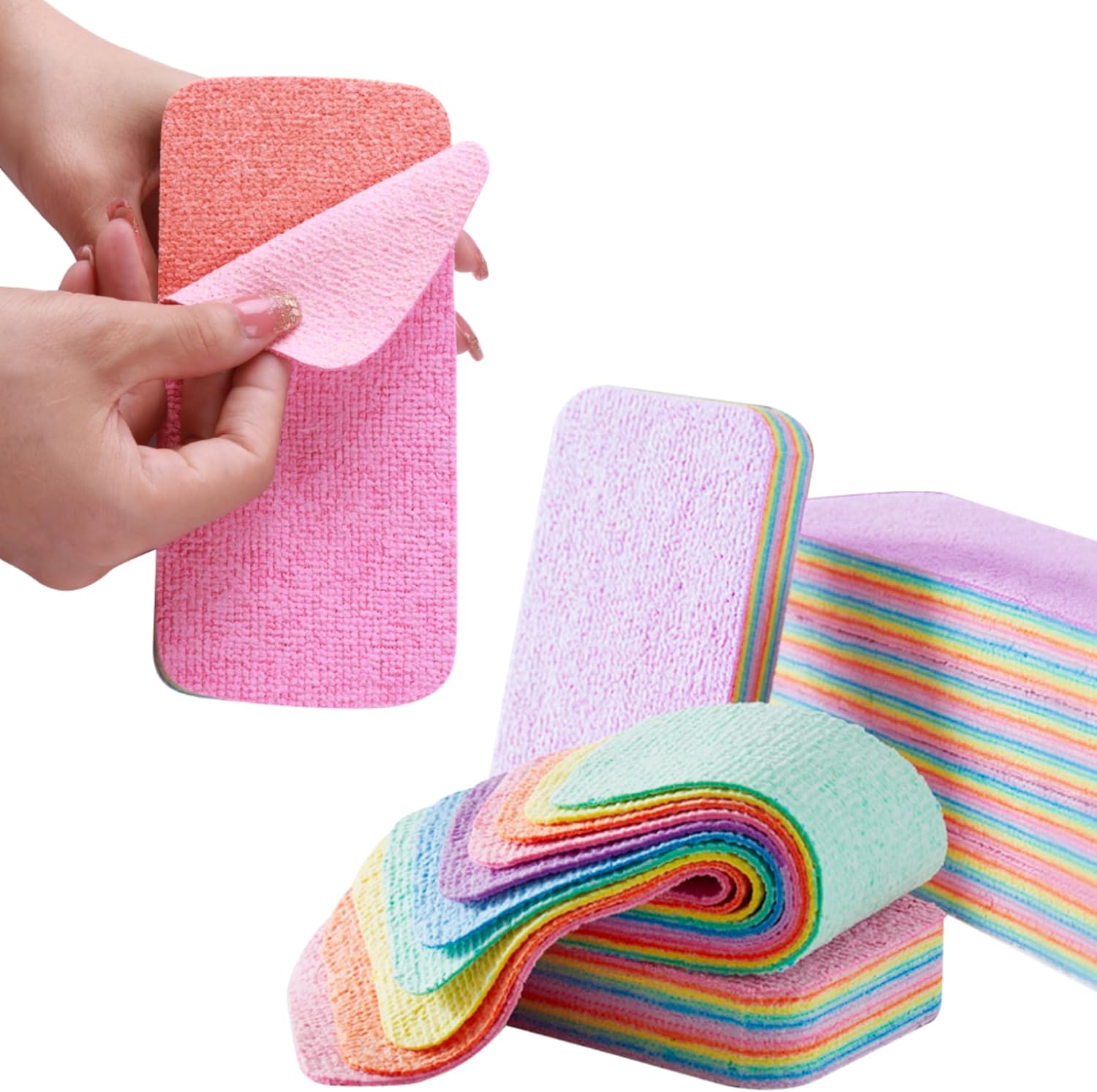 Washing up Sponge Multi Purpose household essentials Machine Washable Kitchen Cleaning Products. 12 layers Super Absorbent & Durable microfibre cloth. For Window Countertop Car Dish sink & Bathroom. L