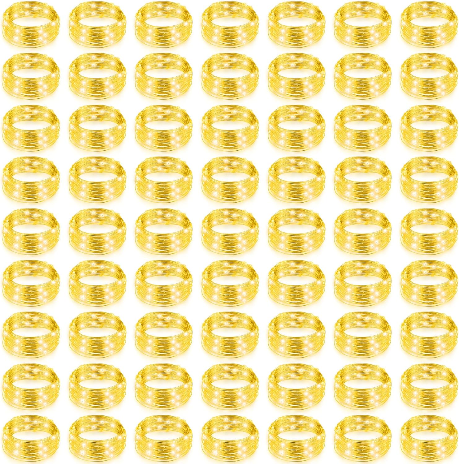 Tuanse 150 Pack LED Fairy Lights Battery Operated String 3 Speed Modes 7 Ft 20 LED Starry Wedding Decoration Waterproof Wire Twinkle Light for DIY Jar Bedroom Christmas (Warm White)