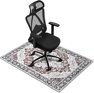 Office Chair Mat, Chair Mat 36"x48", Vintage Brown Flower Desk Chair Mat, Non-Slip Office Chair Mat for Hardwood Floor, No Wrinkles Floor Mat for Office Chair, Anti-Scratch Chair Mats for Office Home