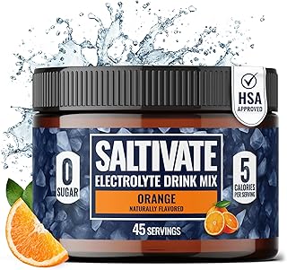 Electrolytes Powder No Sugar Made in USA 45 Servings Orange Electrolyte Powder – Bulk Electrolyte Powder Hydration, High Sodium Electrolyte Powder, Magnesium, Potassium Electrolyte Drinks