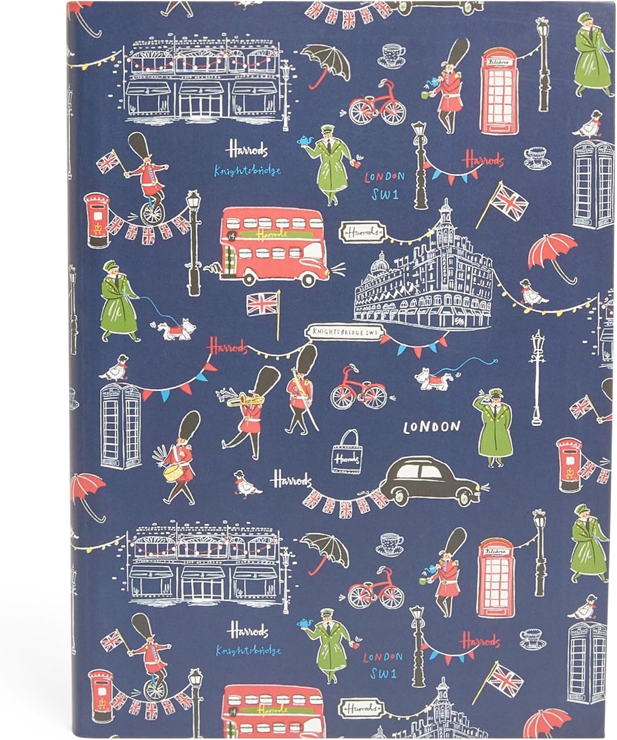 Harrods London Knightbridge A5 Notebook, Navy, 21.5 x 16cm