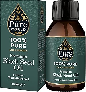 High Strength 100% Pure Virgin Cold Pressed Black Seed Cumin Oil 100ML Glass Bottle, Nigella Sativa Black Seed Oil