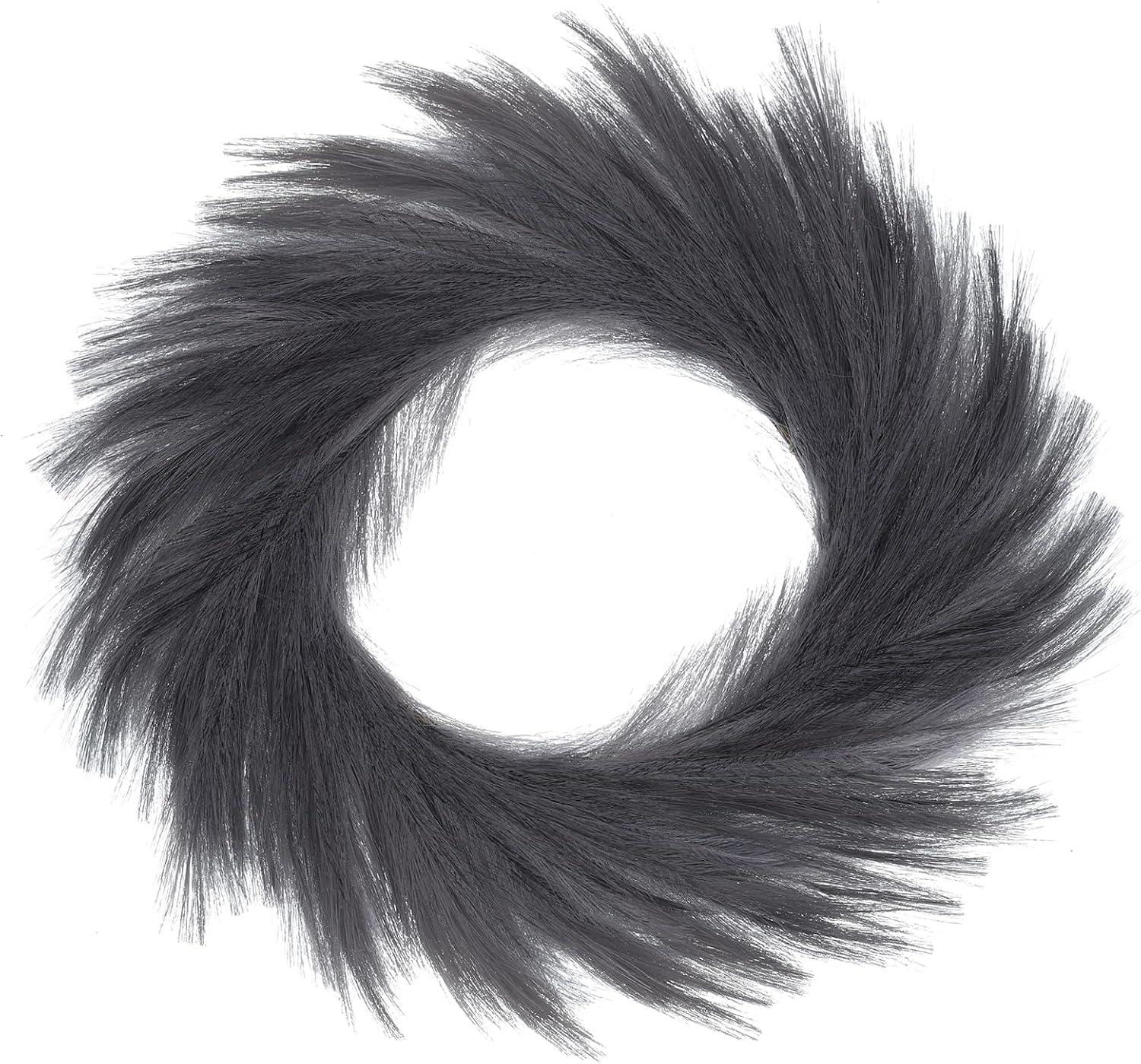 MECCANIXITY Pampas Grass Wreath Gray 22 Inch Faux Pampas Wreath for Front Door Artificial Pampas Wreath for Farmhouse Wall Decor