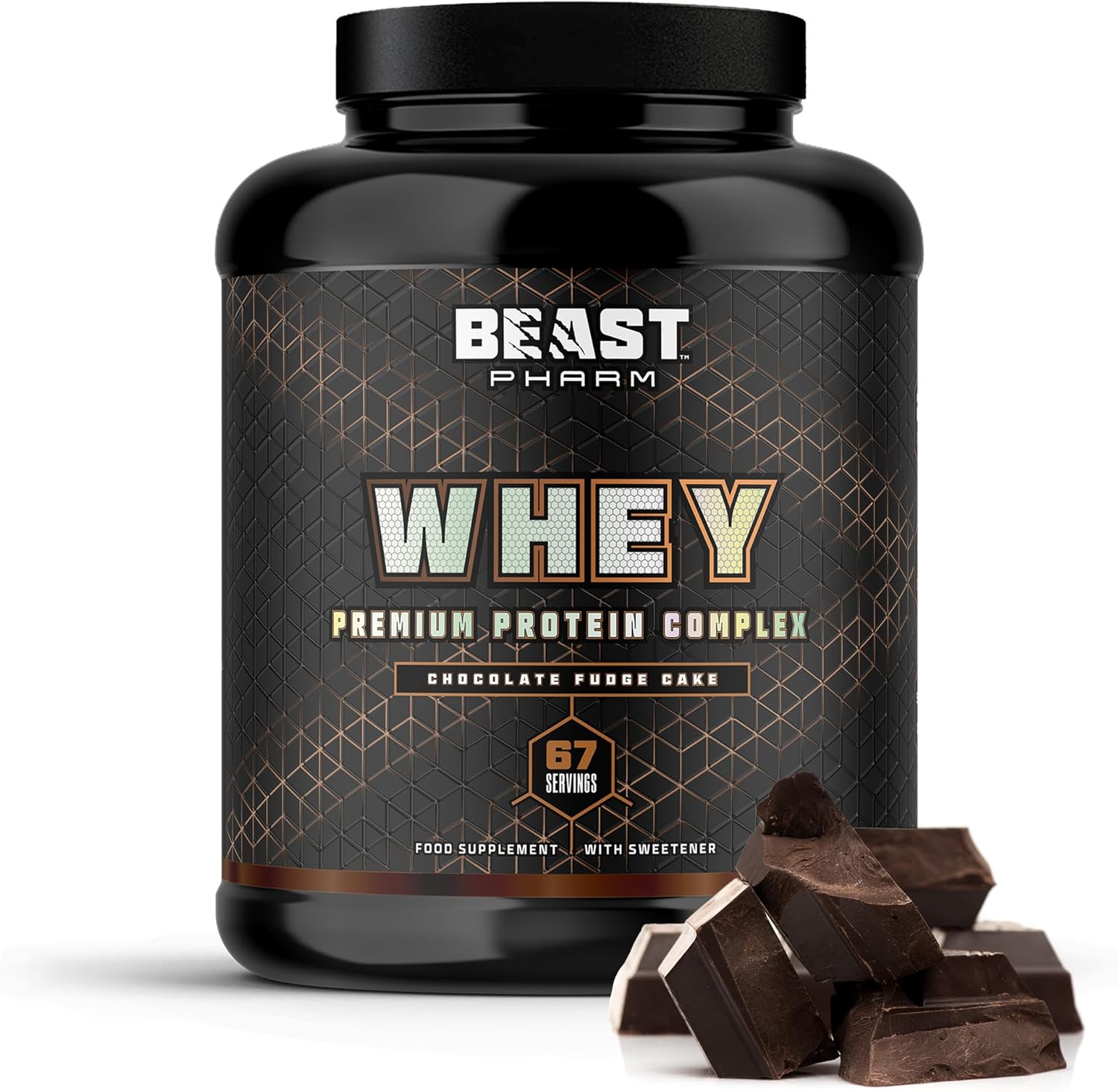 Beast | Whey Protein Powder | Protein Shake | Huge 2KG / 67 Servings Tub | Eddie Hall's WHEY | Chocolate Fudge Cake