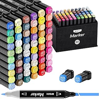 M&G 60 Colors Dual Tip Art Sketch Markers, Alcohol Markers, Drawing Markers for Adult Coloring Books, Drawing, Sketching, Doodling, Art Projects, School Supplies