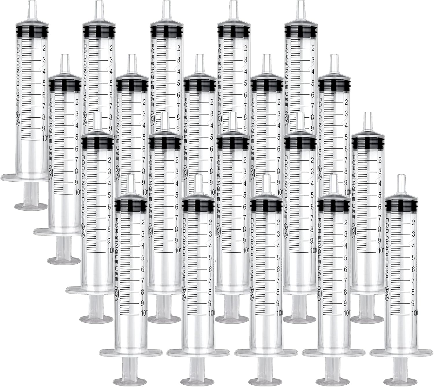 10ml Syringes 20 Pack - Colostrum Plastic Syringe With Cover, Individually Packaged, Sterile for Food Feeding, Labs, Glue, Silicone Production