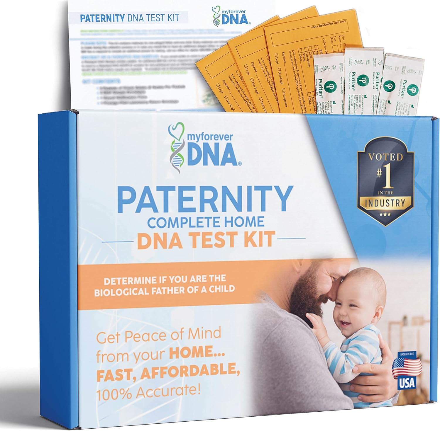 Home Paternity DNA Test Kit | 24 DNA (Genetic) Marker Test, Unmatched Accuracy | Private & Fast Results | Experience Excellence with My Forever DNA