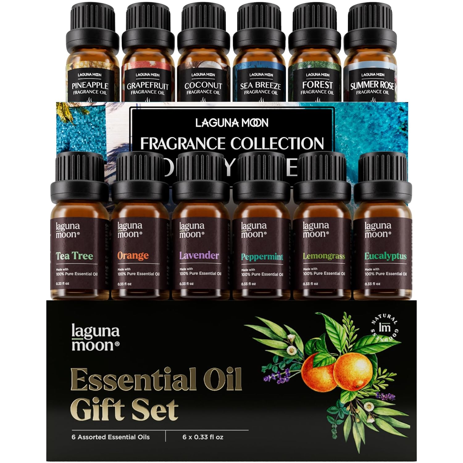 Top 6 Blends Essential Oil Sets (10ml) and 6 Holiday Breeze Scent Gift Set (10ml) - for Diffusers, Home Care, Candle Making Scents, Fragrance, Aromatherapy, Humidifiers, Gifts