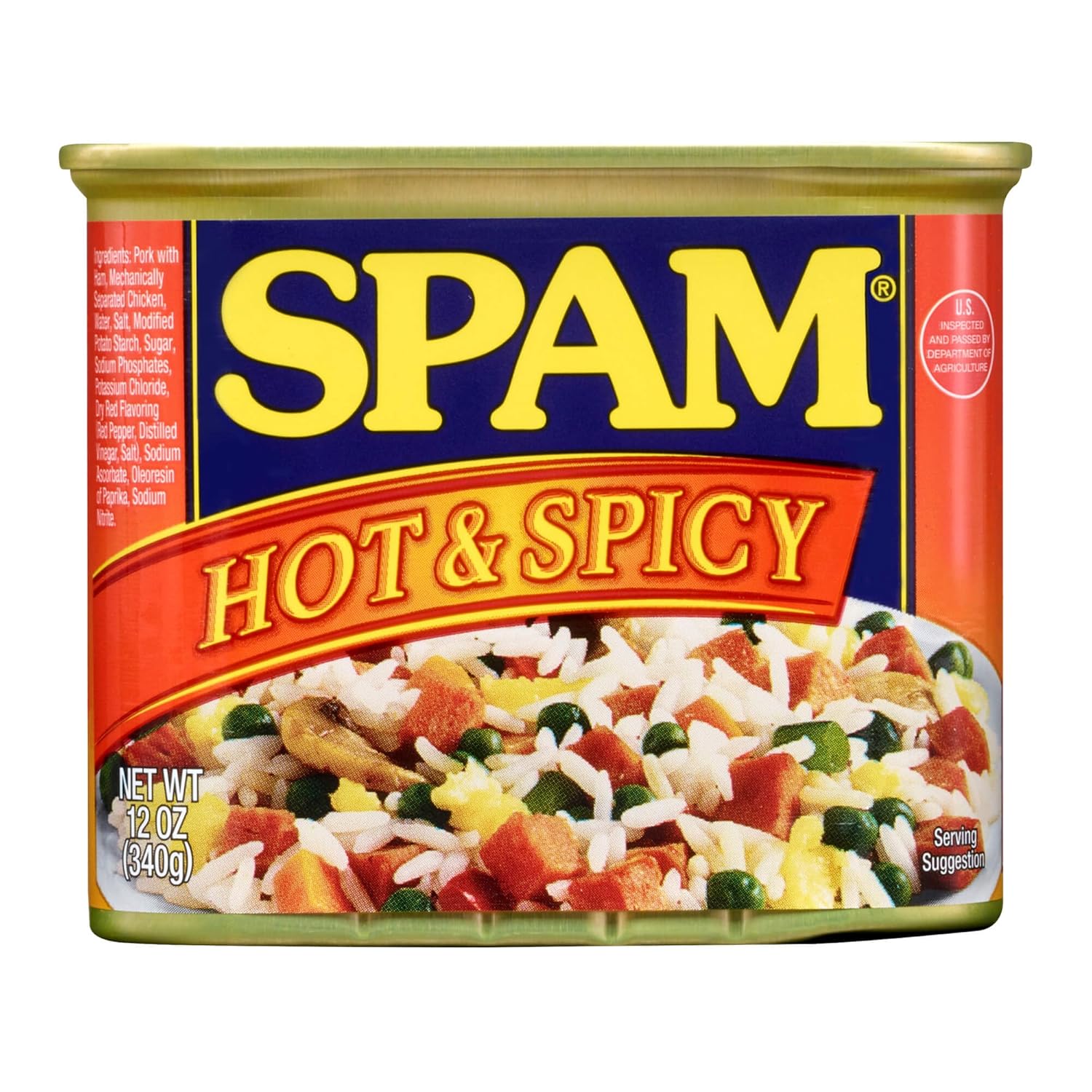 Spam Hot & Spicy, 12 Ounce Can (Pack of 6)