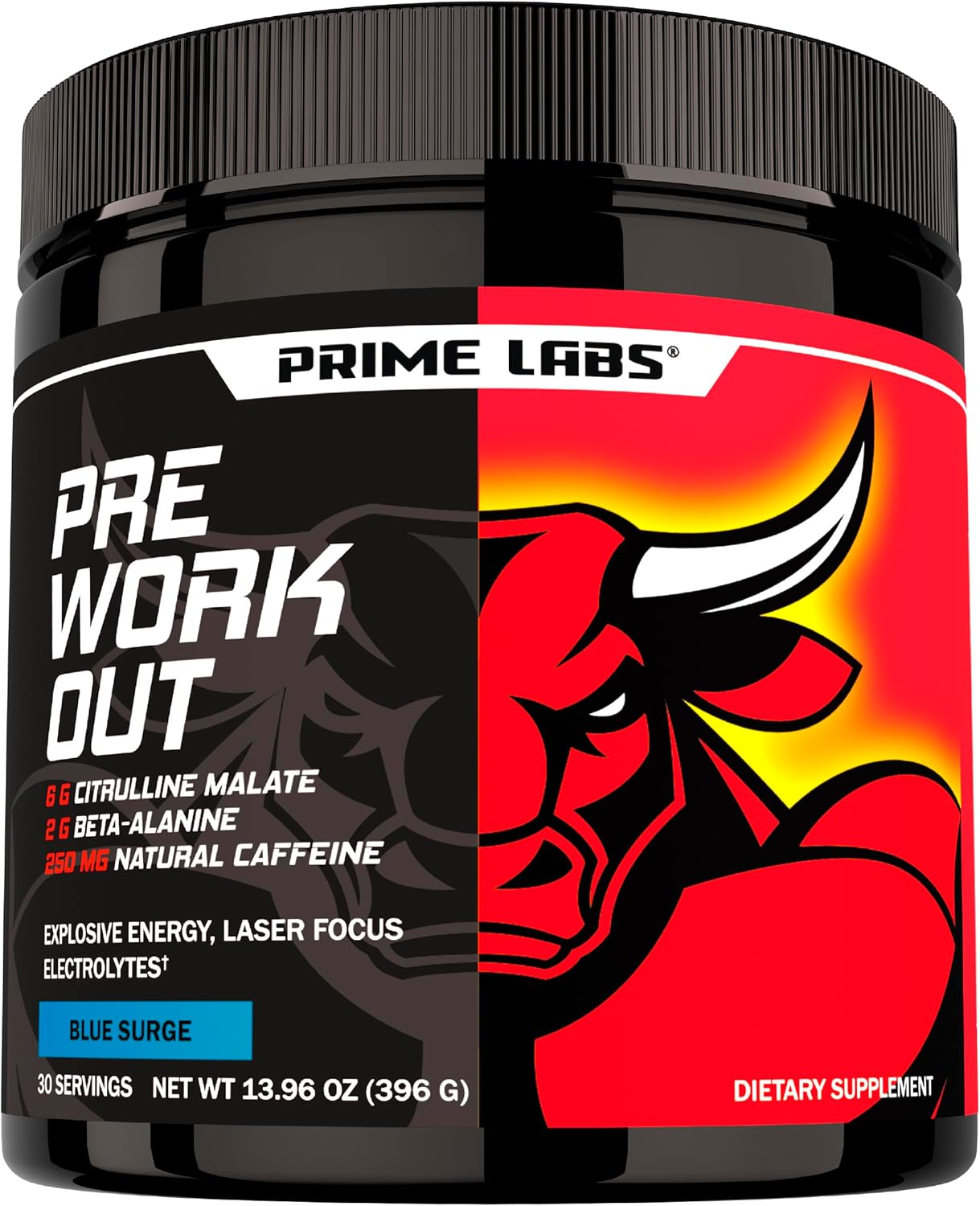 Prime Labs Pre Workout Powder for Men - with Citrulline Malate, Beta-Alanine, and Natural Caffeine - Energy, Focus, Power - Blue Lemonade Flavor - 30 Servings