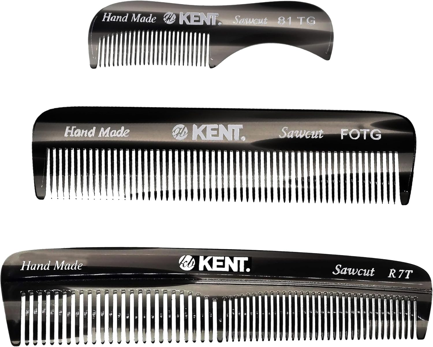 Kent Men's Beard Grooming Kit - Handmade Pocket Comb Set for Travel and Home Care, Mustache and Beard Combs