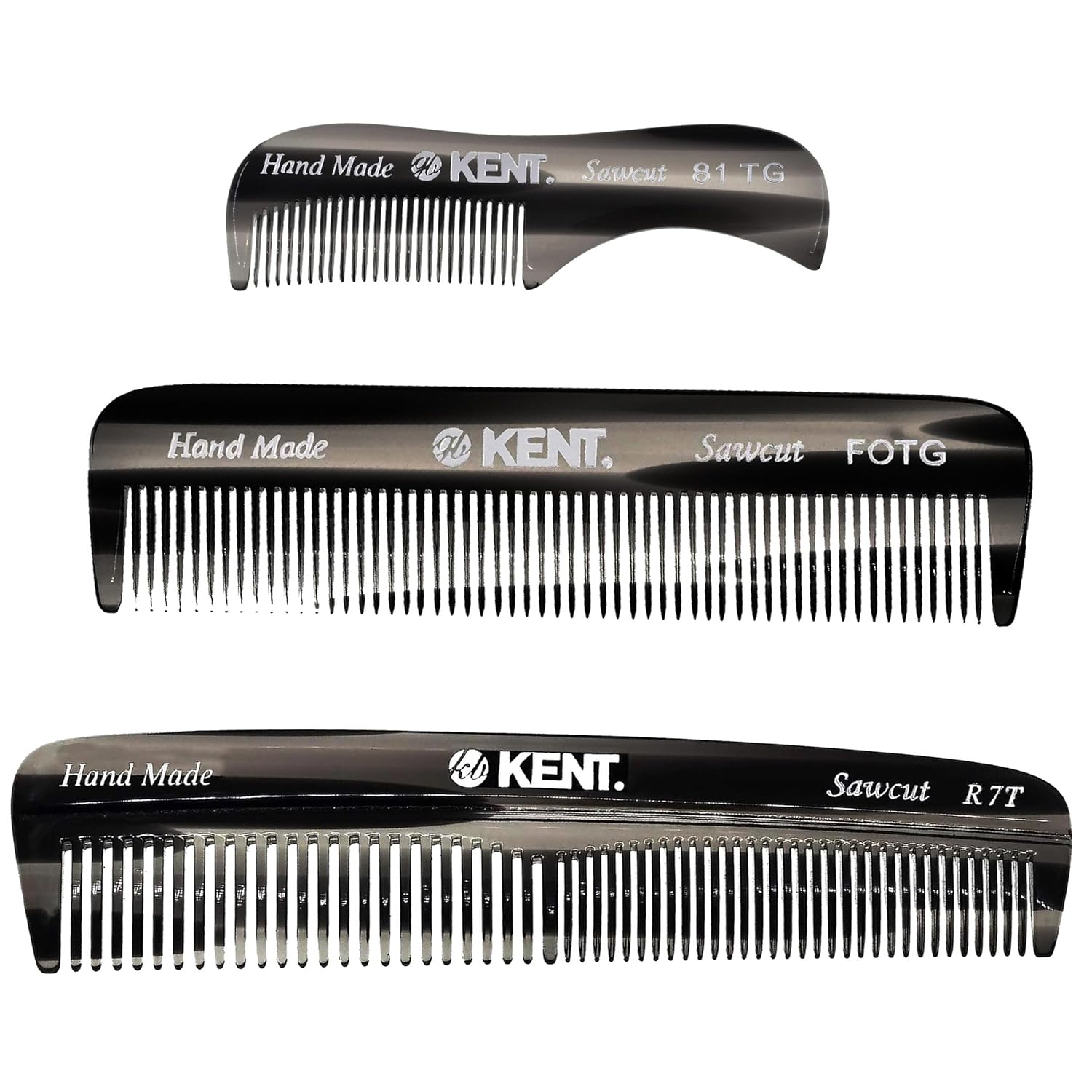 Kent Men's Beard Grooming Kit - Handmade Pocket Comb Set for Travel and Home Care, Mustache and Beard Combs