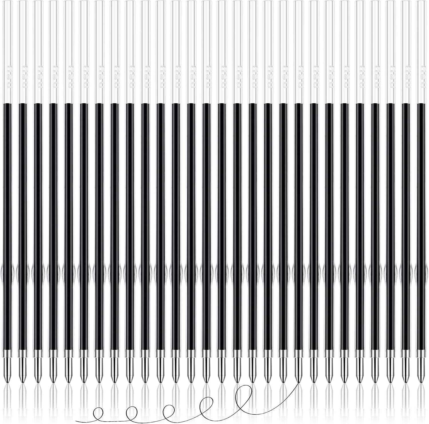 JANYUN 100Pcs Ink Pen Refills Replaceable, 0.7mm Black Ballpoint Pen Refill
