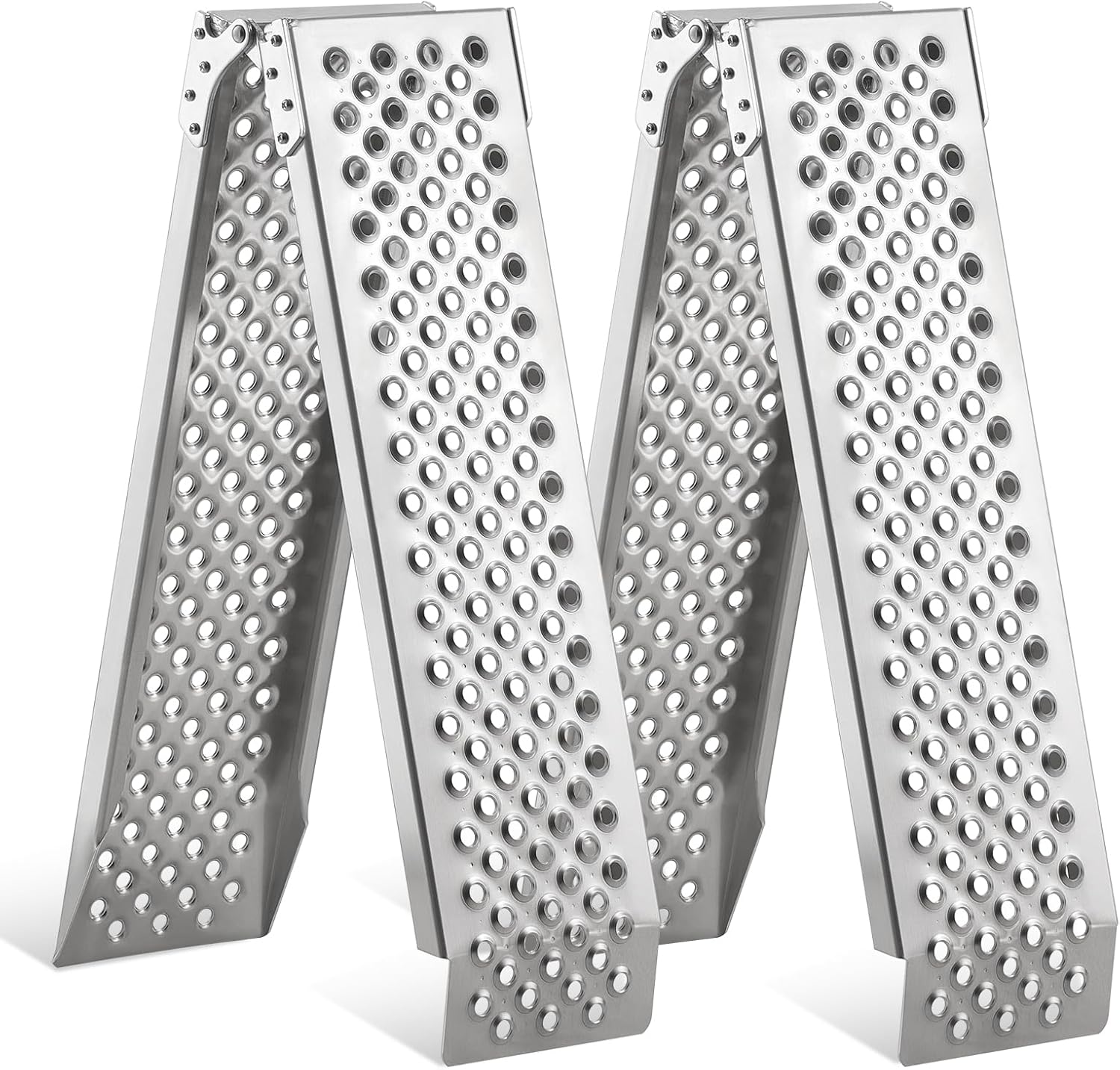FACHNUO Aluminum Truck Ramps 2PC, 880lbs Capacity Loading Ramp for Pickup, Motorcycle, Dirt Bike, ATVs, UTVs, Lawn Mower, Golf Cart, Trailer Heavy Duty Tailgate Ramp 63''L x 8.5''W